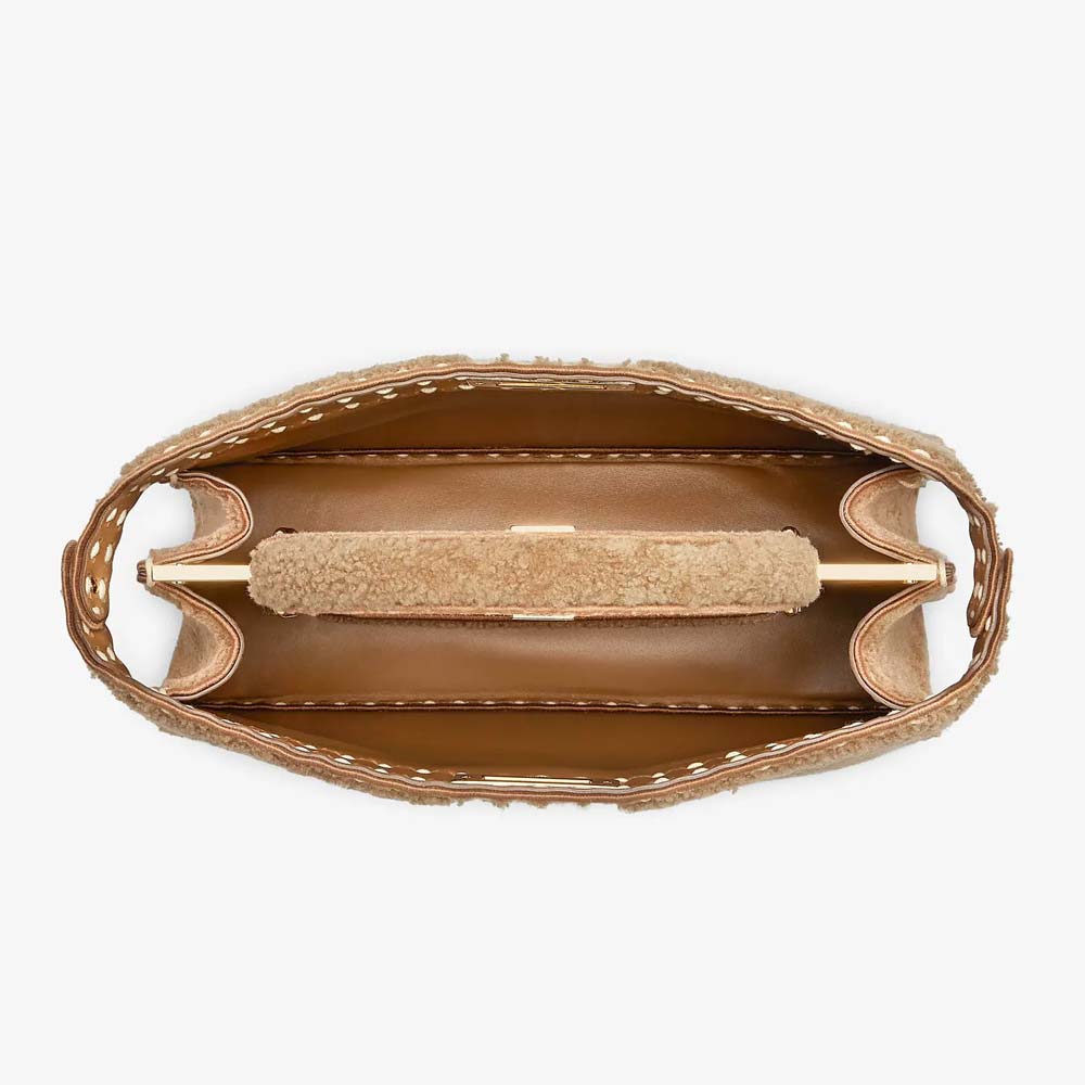PEEKABOO ISEEU LARGE Beige Sheepskin Bag - Image 3