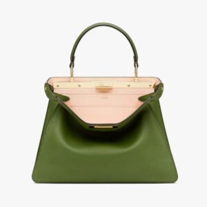 PEEKABOO ISEEU MEDIUM Green Leather Bag