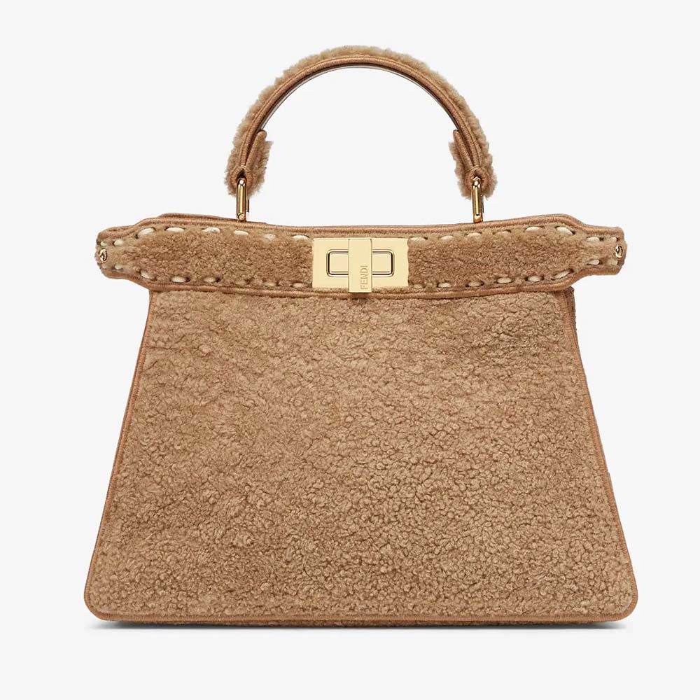 PEEKABOO ISEEU SMALL Beige Sheepskin Bag - Image 2