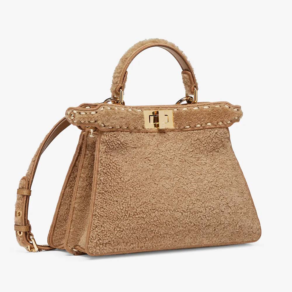 PEEKABOO ISEEU SMALL Beige Sheepskin Bag - Image 3