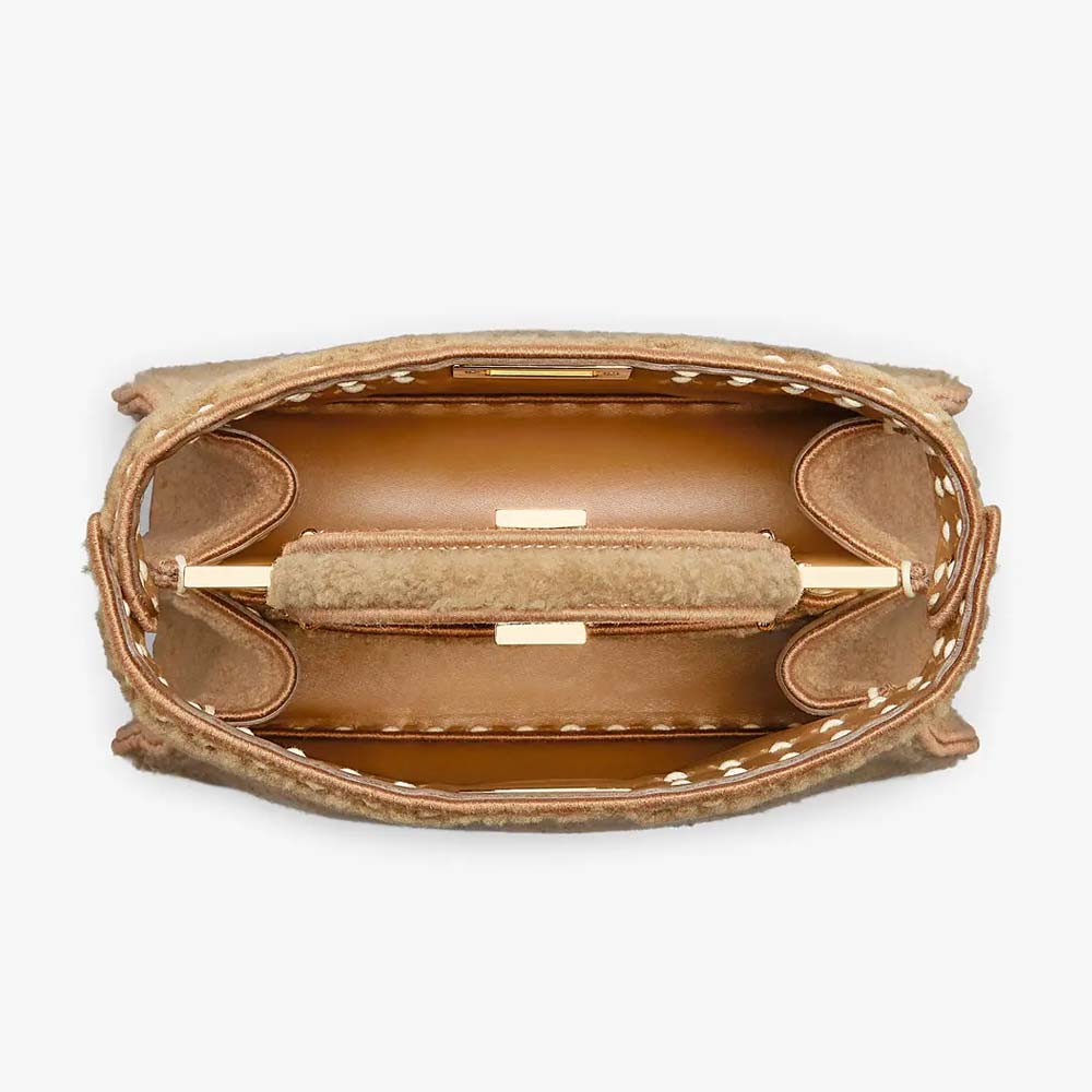 PEEKABOO ISEEU SMALL Beige Sheepskin Bag - Image 5