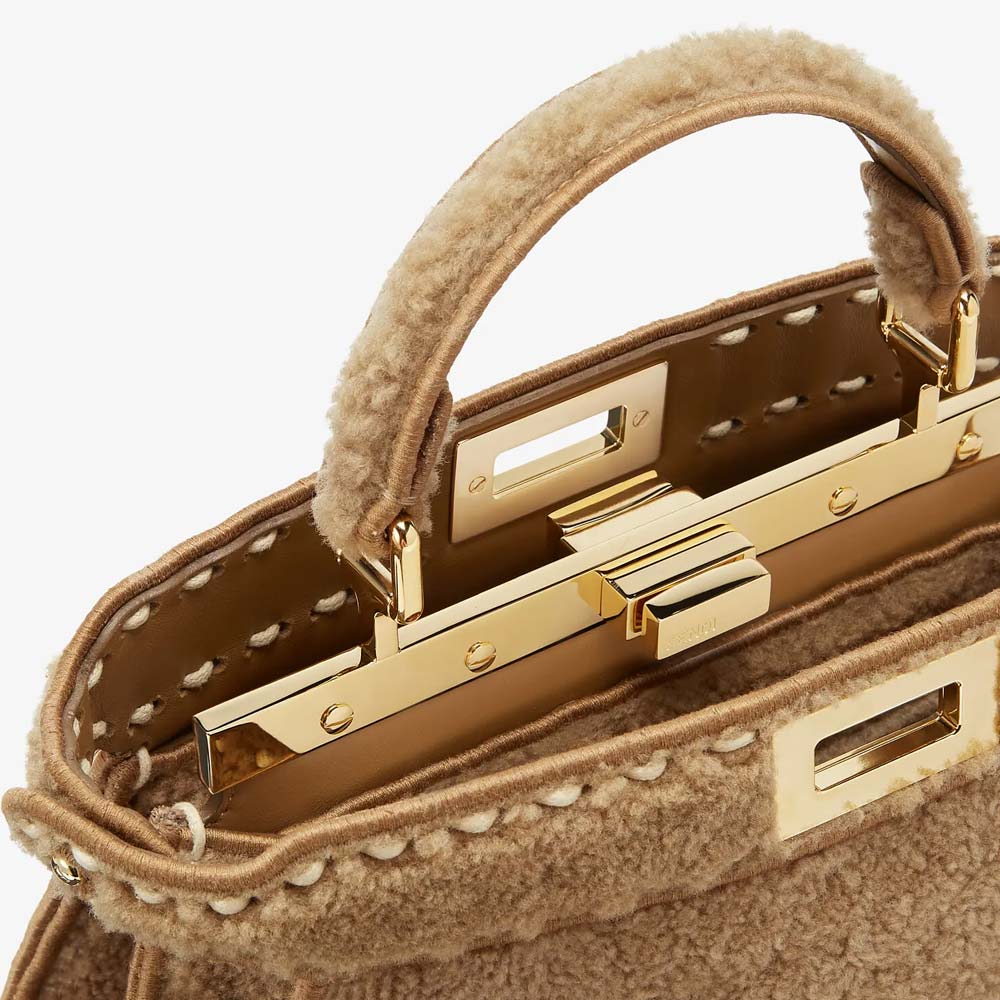 PEEKABOO ISEEU SMALL Beige Sheepskin Bag - Image 6