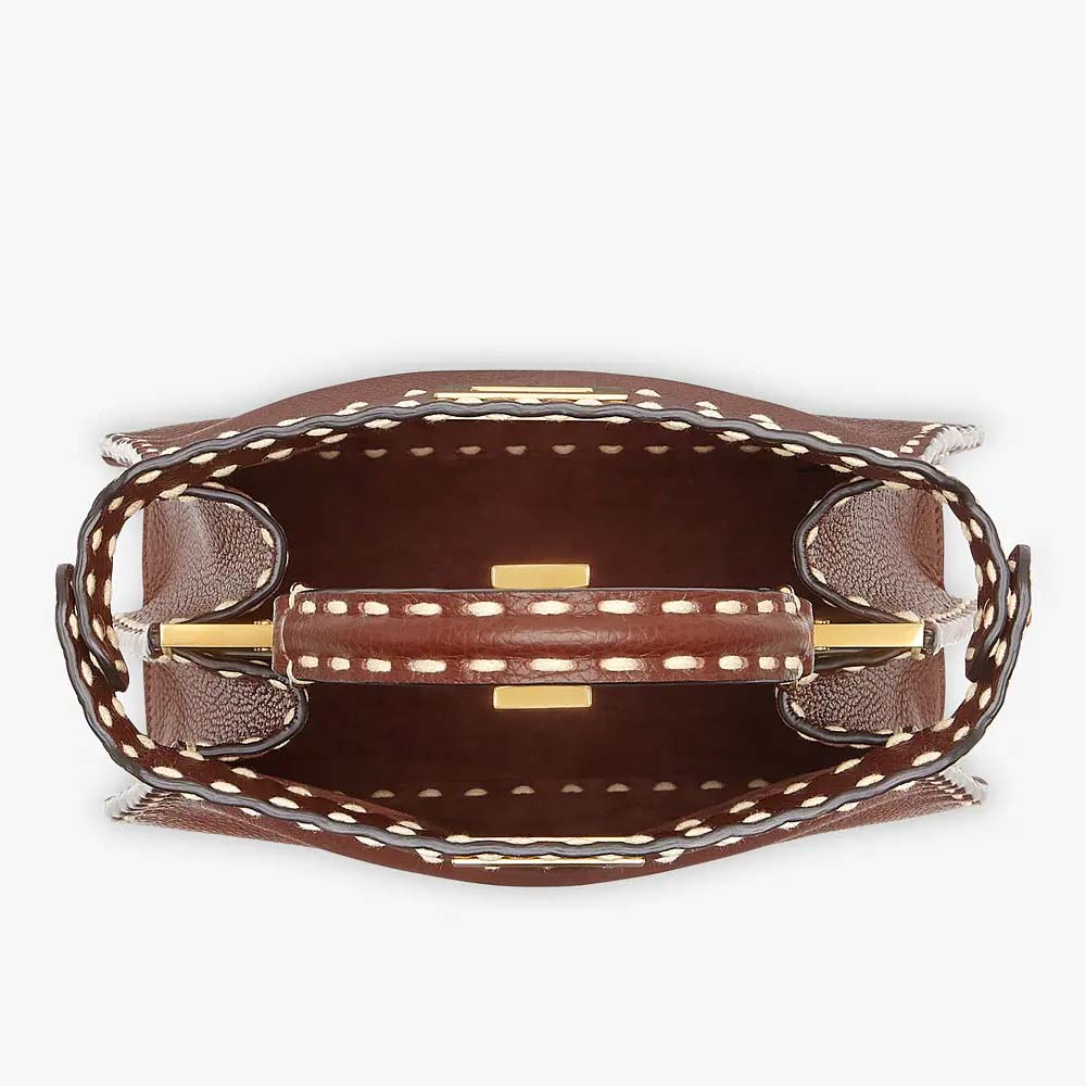 PEEKABOO ISEEU SMALL Brown Full Grain Leather Bag - Image 2