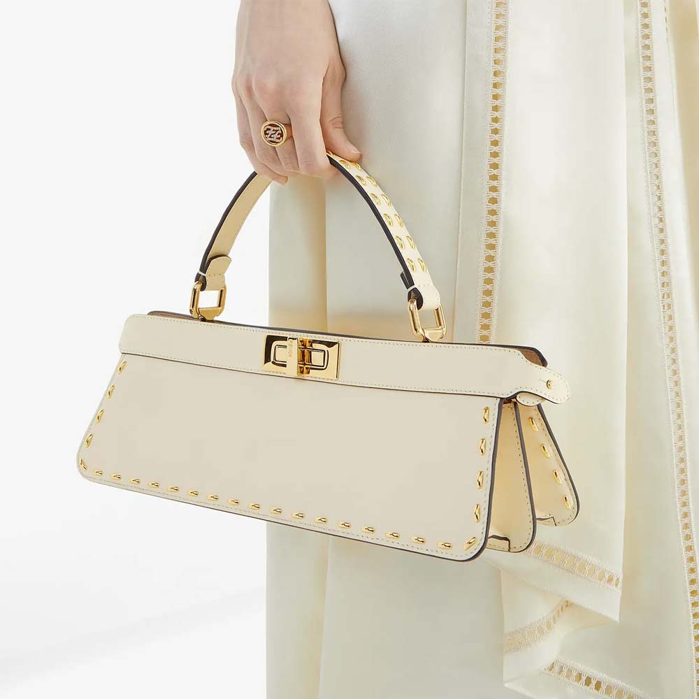 PEEKABOO ISEEU STRETCH White Leather Bag - Image 4