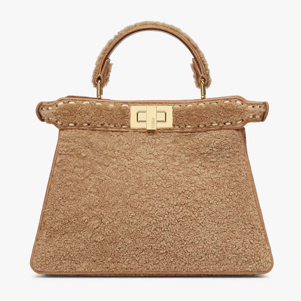 PEEKABOO ISEEU SMALL Beige Sheepskin Bag