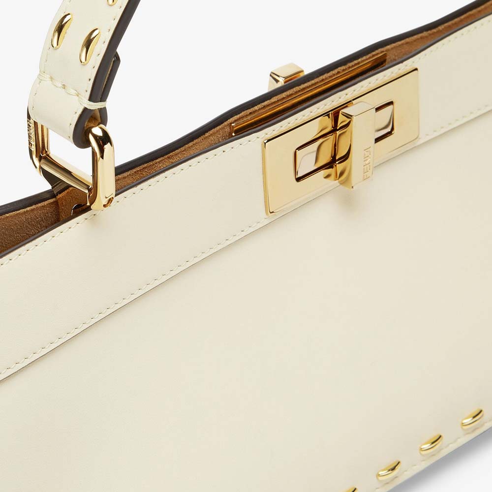 PEEKABOO ISEEU STRETCH White Leather Bag - Image 5