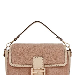 Fendi Baguette Shearling Medium Shoulder Bag