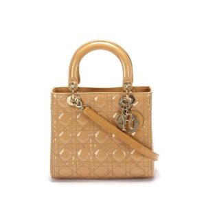 Christian Dior Beige Medium Patent Leather Lady Dior - RCL1179 - Cap N Wrap