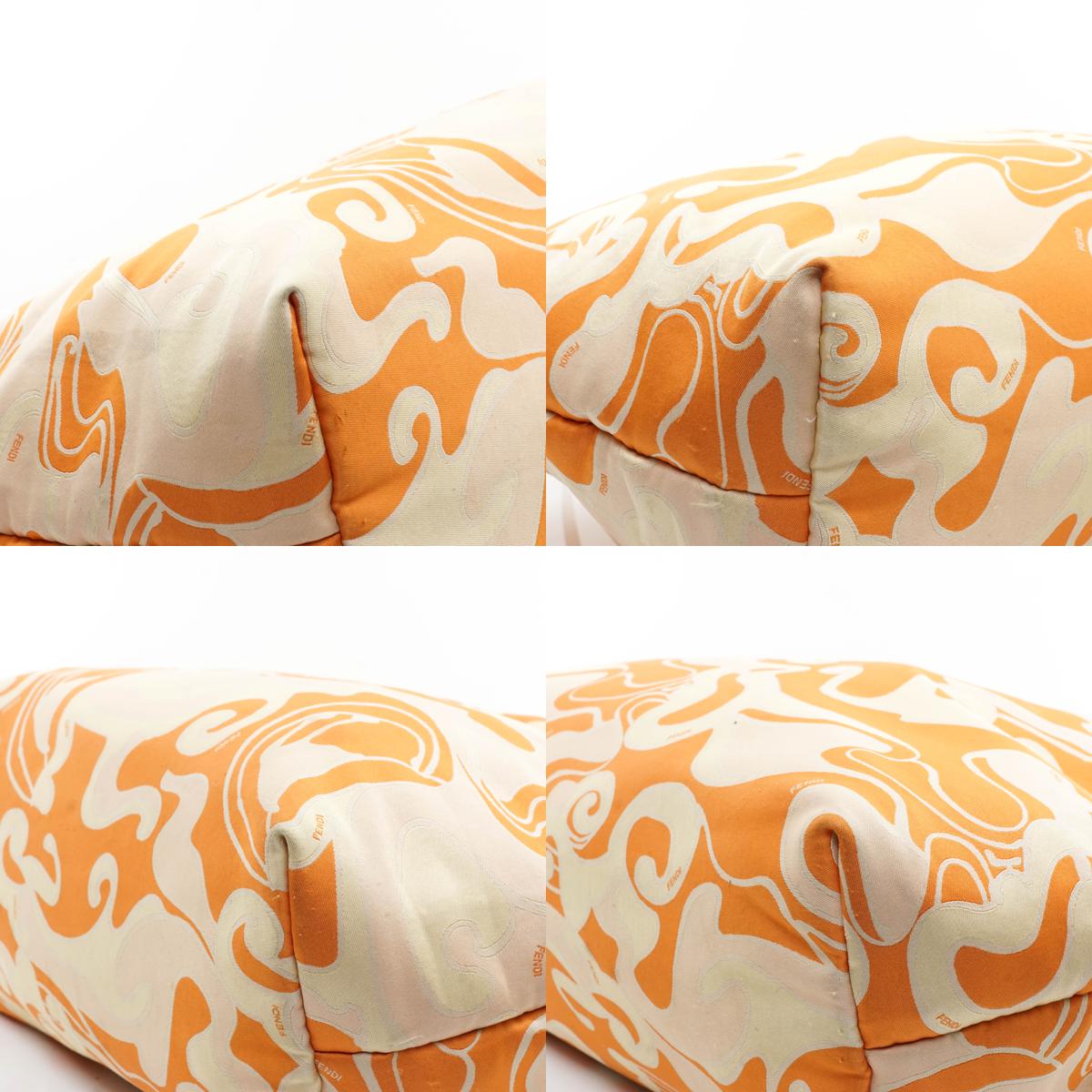 Fendi Tote Bag Orange Fabric - Image 12